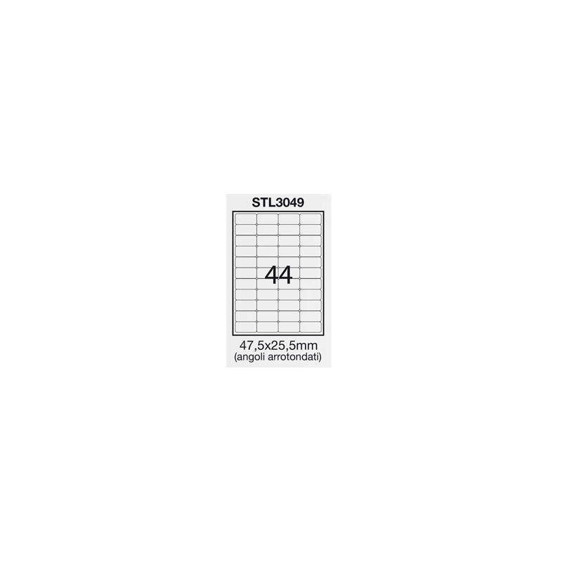 Etichette starline adesiva bianca 100 fogli a4 (44 etichette 47,5x25,5mm)