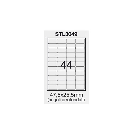 Etichette starline adesiva bianca 100 fogli a4 (44 etichette 47,5x25,5mm)