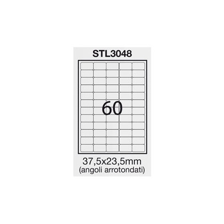 Etichette starline adesiva bianca 100 fogli a4 (60 etichette 37,5x23,5mm)