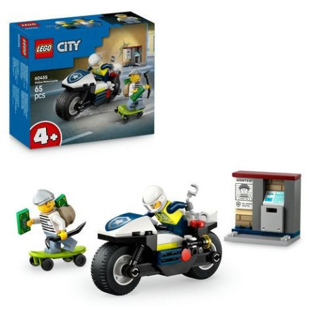 gioco da costruzione lego inseguimento in moto della polizia multicolore