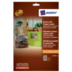 Etichette avery carta kraft rettangolari l7110-20fogli (18 etichette/foglio