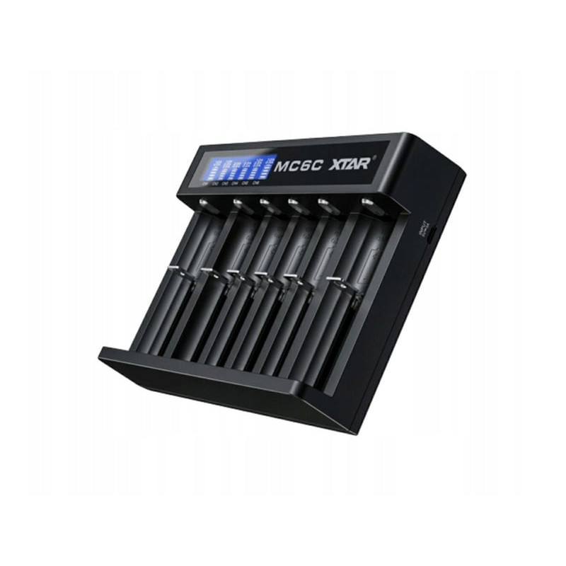 caricabatterie xtar mc6c 18650/32650 li-ion/ni-mh nero [mc6c]