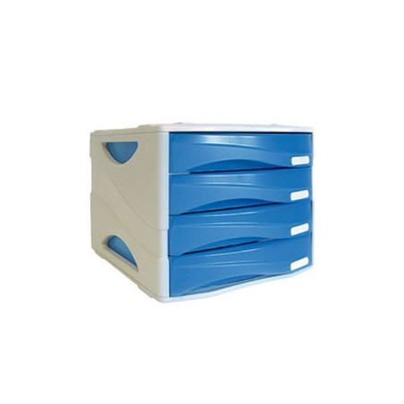 cassettiera da scrivania arda 4 cassetti smile azzurro trasparente