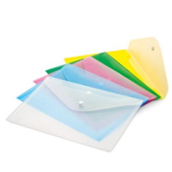 Cartellina a busta lebez 5 pz. con bottone a4-33x24,5cm colori