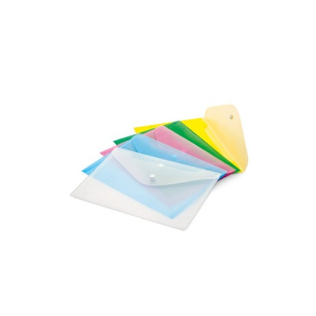 Cartellina a busta lebez 5 pz. con bottone a4-33x24,5cm colori