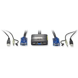 switch kvm levelone 2-port 2*usb cable with audio [kvm-0223]