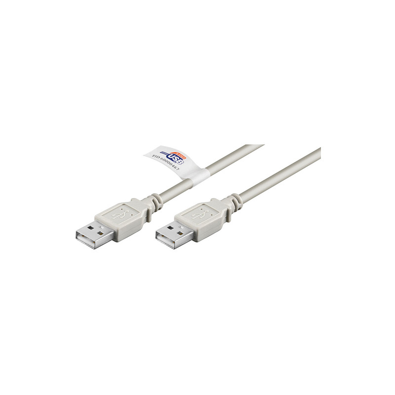 usb cable usb2.0 typ a - typ a st/st 2,00m grey [---]