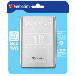 hard disk esterno 2,5 1tb verbatim store 'n' go argento [53071]