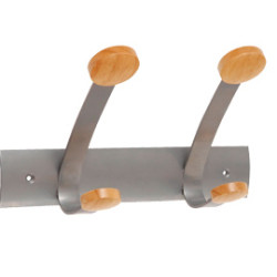 Appendiabiti alba da muro 2 posti 30cm metallo /legno [pmv2]