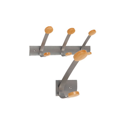 Appendiabiti alba da muro 3 posti 45cm metallo/legno alba [pmv3]