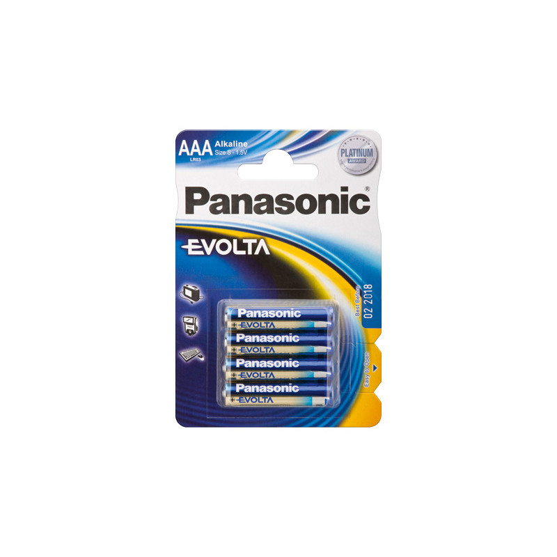 pila panasonic 4 pz. mini stilo aaa alcaline lr03 evolta