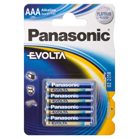 pila panasonic 4 pz. mini stilo aaa alcaline lr03 evolta