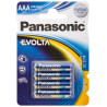 pila panasonic 4 pz. mini stilo aaa alcaline lr03 evolta
