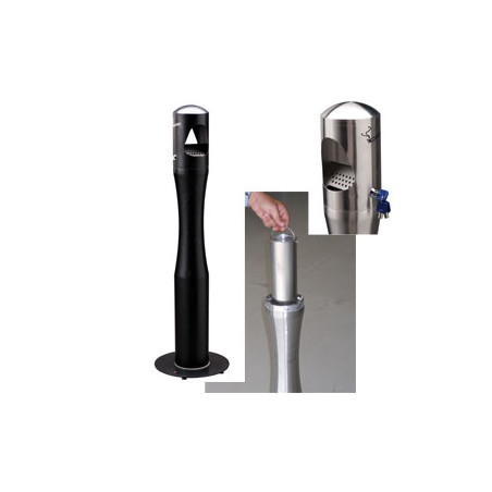 Posacenere medial international da terra a colonna inox nero [108006]