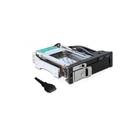 adattatore hard disk delock 5,25 per 2,5/3,5 sas/sata hdd + 2xusb