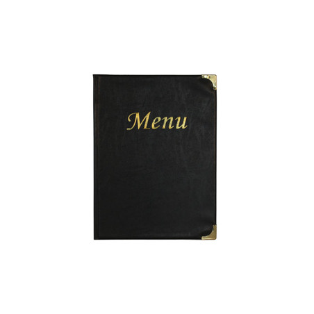 porta menu' a5-18x25cm nero in pvc basic con 4+2 buste fisse