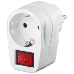 adattatore goobay con presa schuko cee 7/4 con interruttore bianco