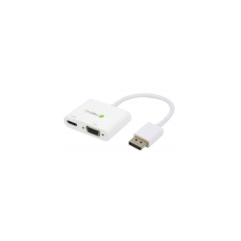 adattatore techly displayport ad hdmi/vga