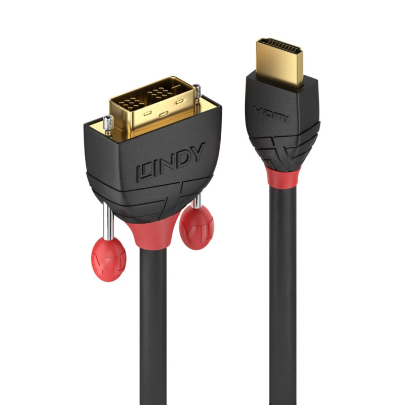cavo lindy hdmi a dvi m/m 2m nero [36272]