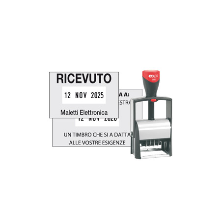 timbro datario personalizzabile 2360 30x45mm classic line colop [2360]