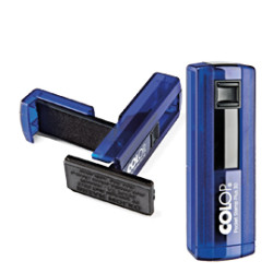 timbro pocket stamp plus 30 blu indigo 18x47mm autoinchiostrato colop