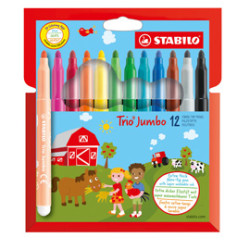 astuccio 12 pennarelli trio jumbo stabilo [380/12]
