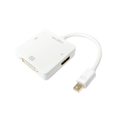 adattatore logilink minidisplayport a displayport/dvi/hdmi bianco