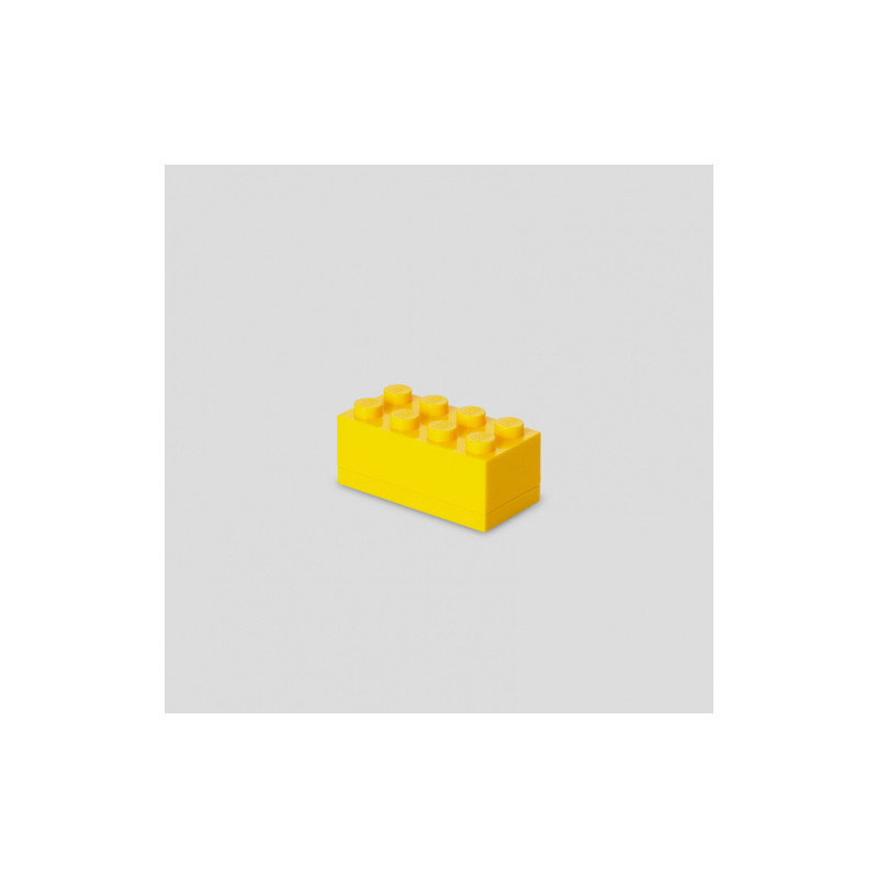contenitore a mattoncino lego mini box con 8 inserti (giallo brillante)