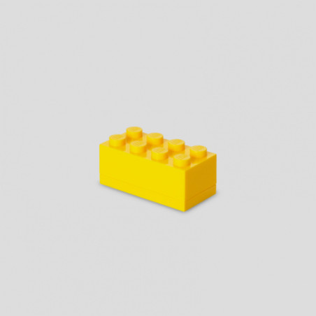 contenitore a mattoncino lego mini box con 8 inserti (giallo brillante)