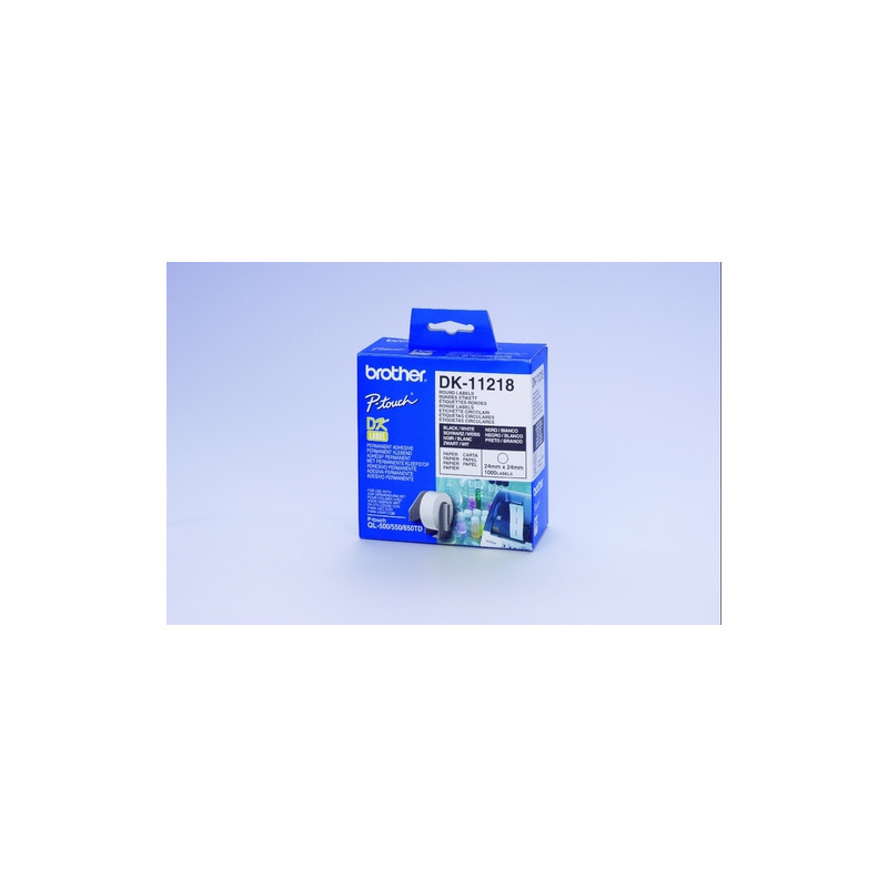 etichette brother dk-11218 round labels bianco dk