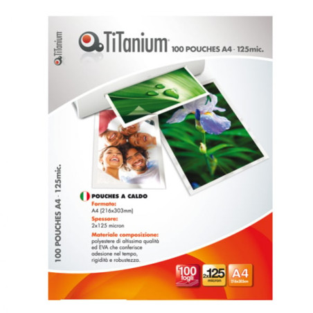 100 pouches 216x303mm (a4) 125my titanium [pp525-02t]