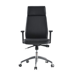 poltrona direzionale techly con braccioli nera