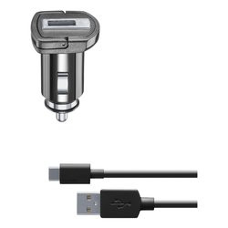 alimentatore da auto cellularline 10w usb-c nero