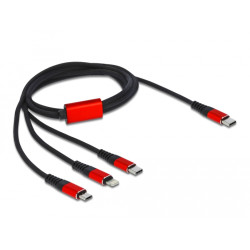 cavo lightning delock micro-usb b 1m nero/rosso [86711]