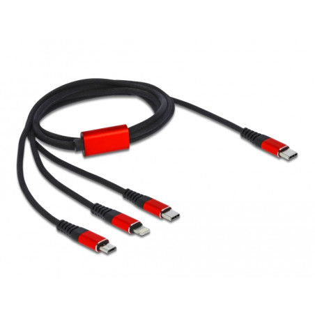 cavo lightning delock micro-usb b 1m nero/rosso [86711]