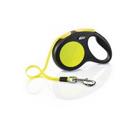 guinzaglio rettratile flexi new neon m 5m/25kg giallo