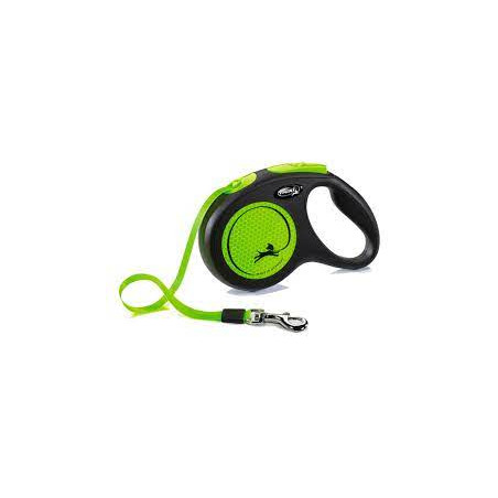 guinzaglio rettratile flexi new neon m 5m/25kg verde