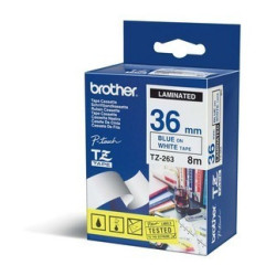Nastro laminato brother tze-263 36mmx8mt blu/bianco [tze263]