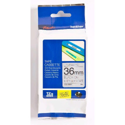 Nastro metallizzato opaco tze-m961 36mmx8mt nero/argento opaco