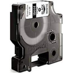 Nastro vinile 12mm x 5.5mt nero su bianco 18444 rhino [s0718600]