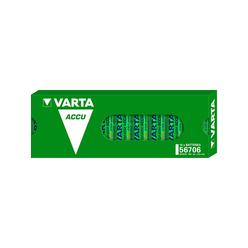 pila varta akku hr06 ricaricabile 2100mah aa 10pz verde [56706101111]