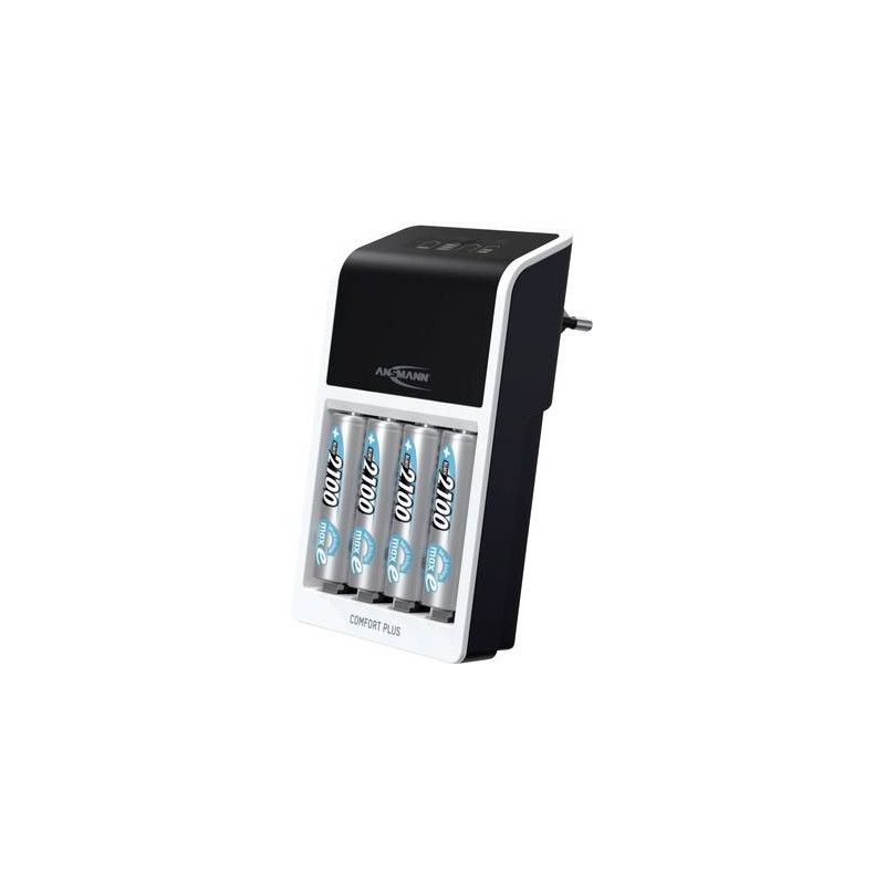 carica pile ansmann rotondo nimh aaa/aa 4pz 9v 15ma nero/bianco [1001-0094]