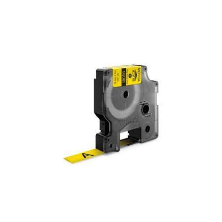 Nastro vinile 9mm x 5.5mt vinile nero su giallo 18433 rhino pz: 5
