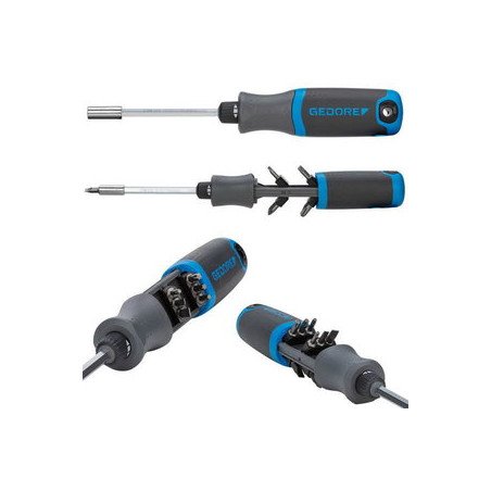 cacciavite gedore con funzione cricchetto silentgear 1/4" nero/blu