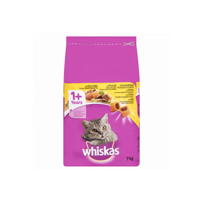 mangime whiskas adult con pollo e verdura 7kg