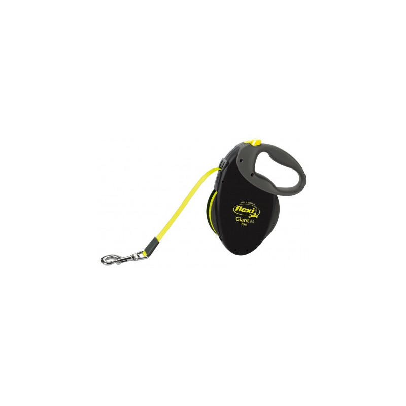guinzaglio retrattile flexi per cane 8m nero/giallo