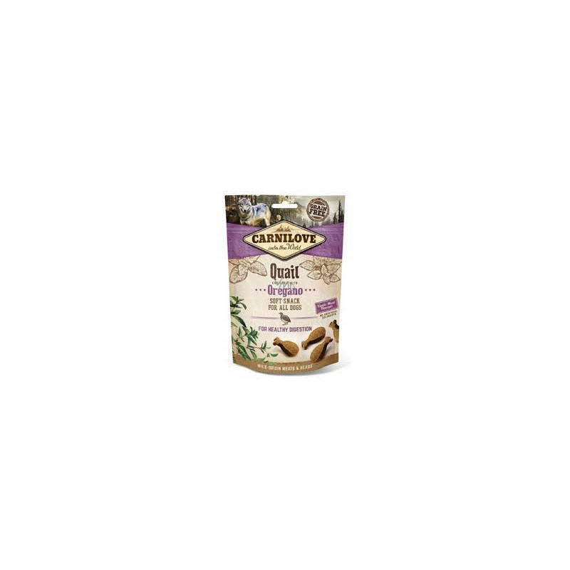cibo semi umido per cani carnilove snack quail & oregano 200g