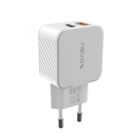caricabatteria nevox usb pd tipo c + qc3.0 30w [2009]