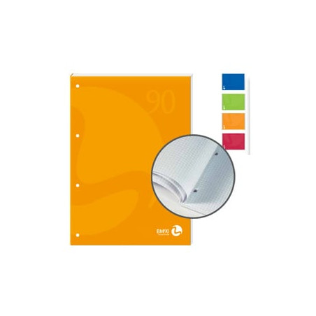 Blocco notes collato lato lungo a4 4fori 90gr 50fg 1rigo cop.250gr