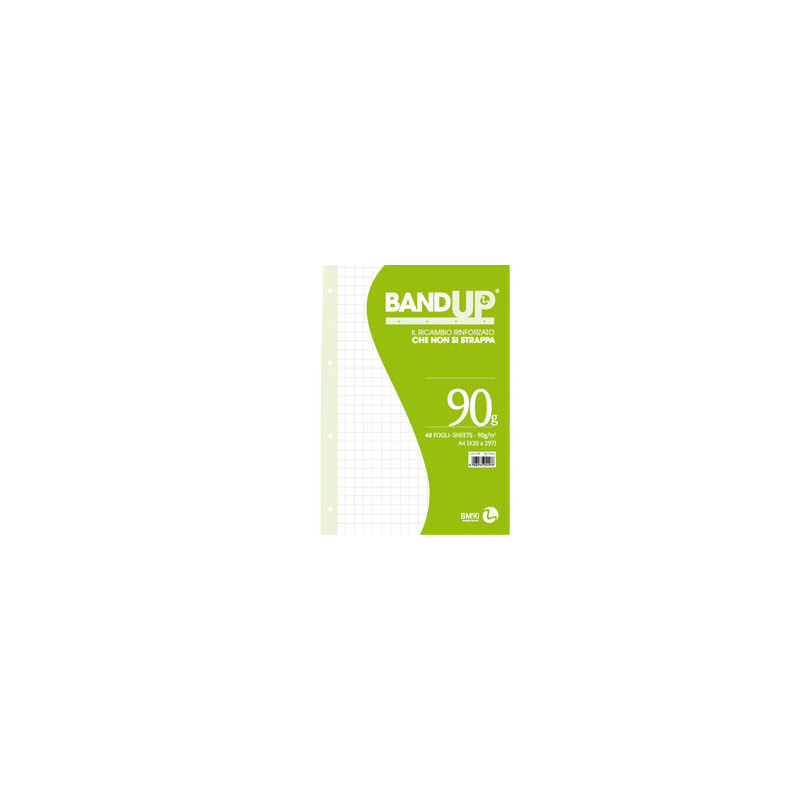 Ricambi forati rinforzati bandup a4 90gr 40fg 5mm bm [0105489]